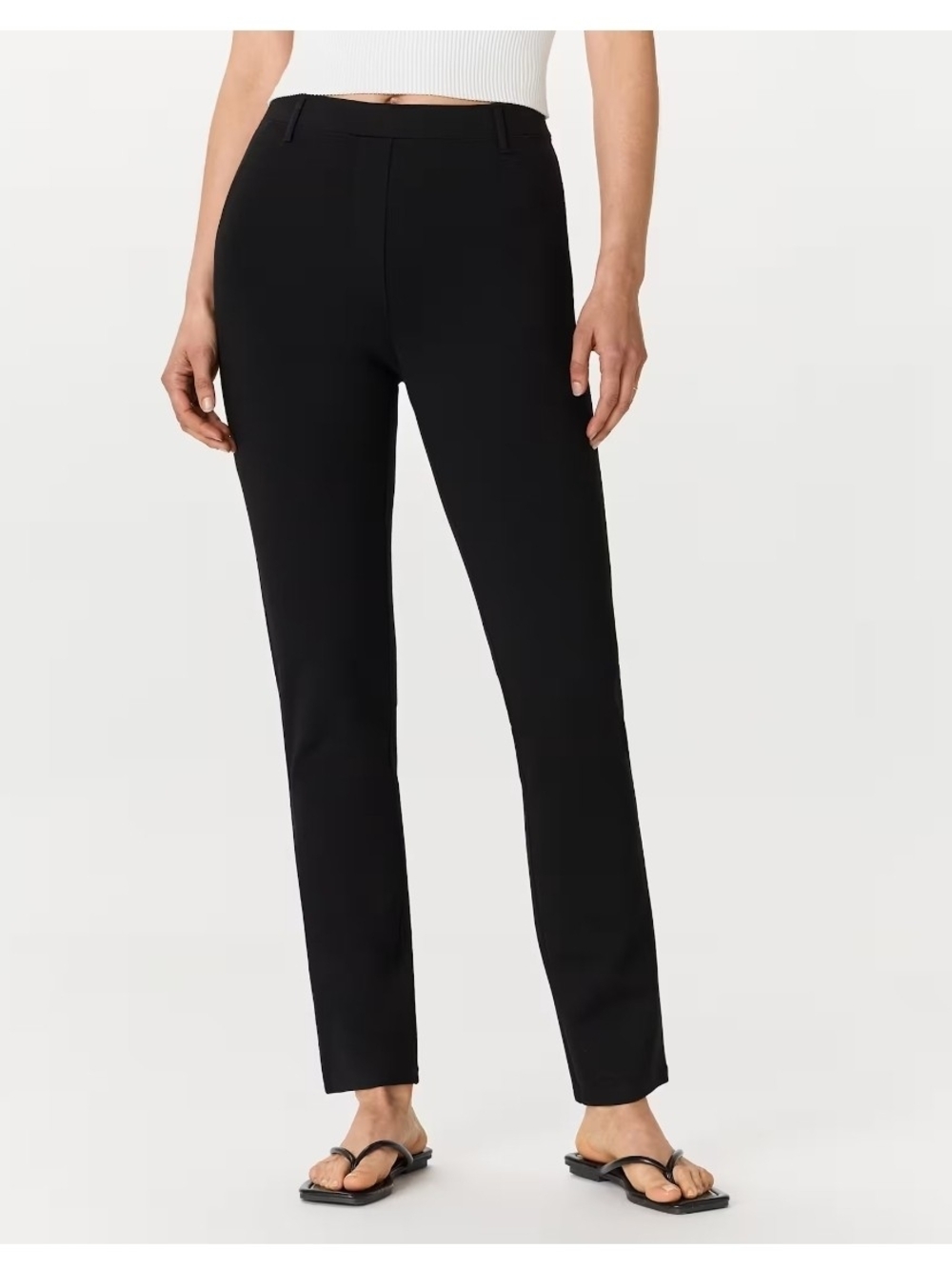 Quince Ultra-Stretch Ponte Straight Leg Pants – Black – L Short